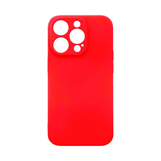 Silicone Case with Camera Shield for Apple iPhone 15 Pro Max Red